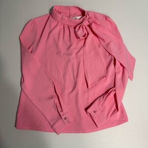 Chicwish Pink Bow-Tie Blouse